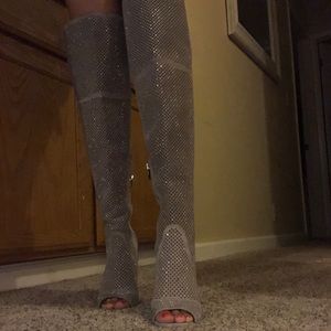 Vince Camuto over the knee peep toe boots